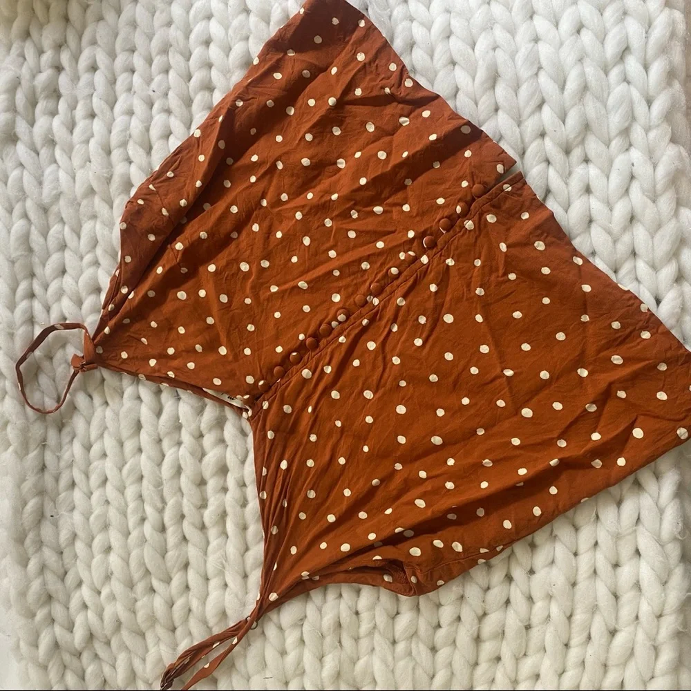 Madewell Rusty Brown Polka Dot Button-Front Cami - Picture 4 of 9